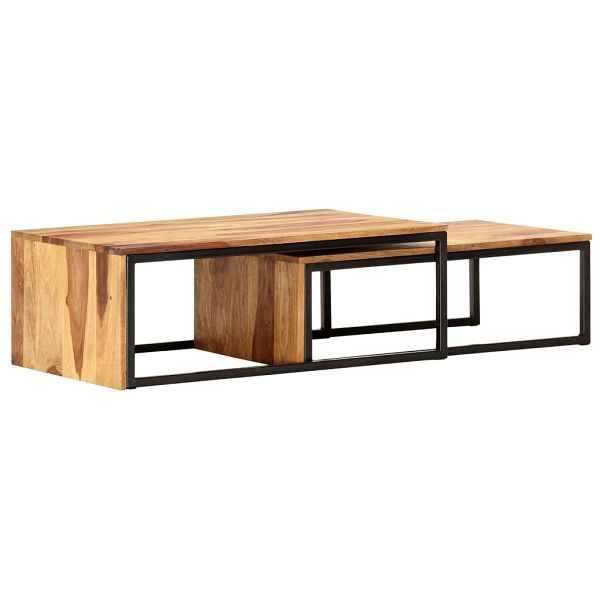 vidaXL Satztische 2 Stück Massivholz, braun, Palisander, 287331