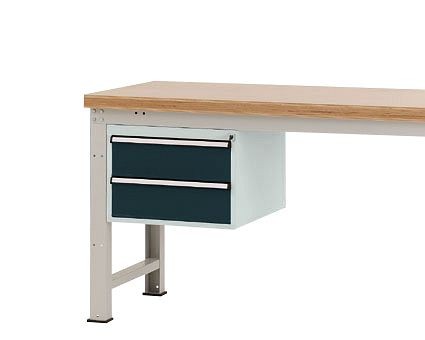 Manuflex Gehäuse-Unterbau PROFI, Nutzhöhe 300 mm mit 2 Schubfächern, für Werkbanktiefe 700 mm, Anthrazit, ZB4531.7016