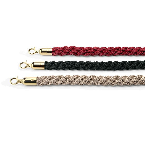 WAS Classic Verbindungskordel, Durchmesser 32 mm, 1,5 m, schwarz, mit goldfarbenen Beschlägen, 2208156