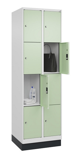C+P Schließfachschrank Evolo PLUS, mit Sockel, 8 Fächer, 1950x600x500mm, 9016/60, 049020-204 S10019