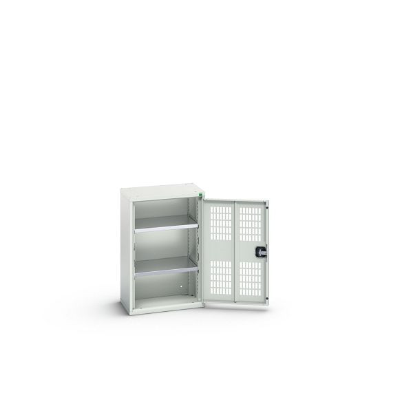 bott verso Flügeltürschrank mit Belüftung, mit 2 Fachböden, BxTxH: 525 x 350 x 800 mm, Lichtgrau / Lichtgrau, 16926710.16