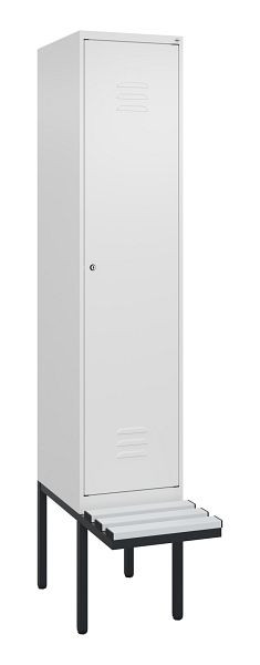 C+P Umkleidespind Classic PLUS, 2120x400x815mm, 9016/9016, Zylinderschloss, je 2 Doppel-Haken, 0800407-12F S10029