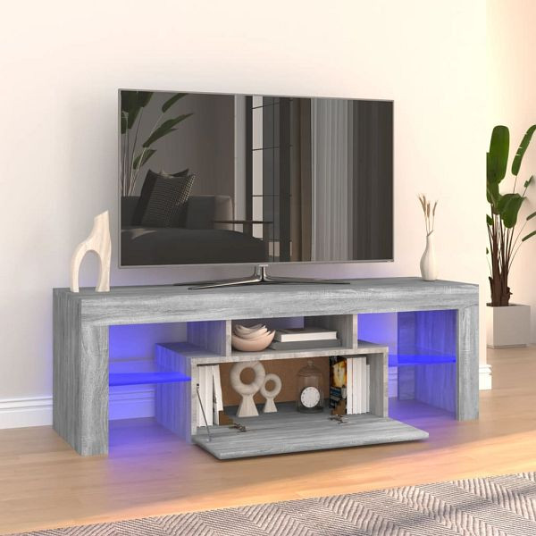 vidaXL TV-Schrank mit LED-Leuchten Grau Sonoma 120x35x40 cm, 815667