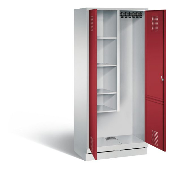 C+P Putzmittel-Spind Evolo, H1800xB810xT500mm, Farbe: Lichtgrau / Rubinrot, 48120-02 S10087