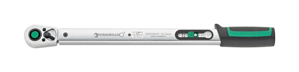 STAHLWILLE Drehmomentschlüssel Standard MANOSKOP Nr.721QR/15 QUICK mit QuickRelease-Knarre, auslösend, Doppelskala 30-150 Nm/25-110 ftlb, 50204115