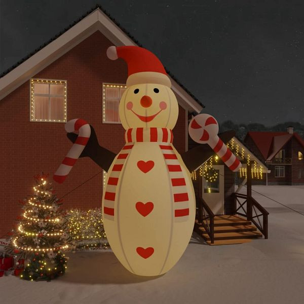 vidaXL Aufblasbarer Schneemann mit LEDs 630 cm, Material: Oxford-Gewebe (100 % Polyester) mit PU-Beschichtung, 345285