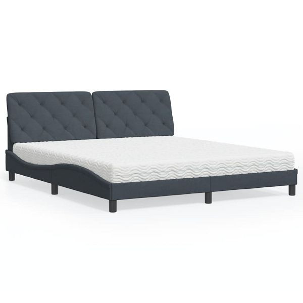 vidaXL Bett mit Matratze Dunkelgrau 180x200 cm Samt, 3208671