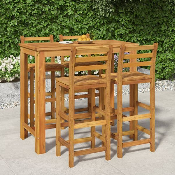 vidaXL 5-teilig Gartenbar-Set Massivholz Akazie, 3154396