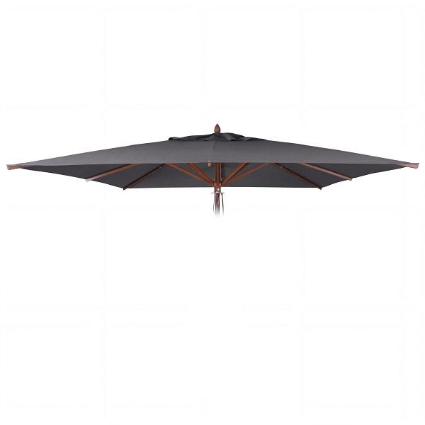 Mendler Ersatz-Bezug für Gastronomie Holz-Sonnenschirm HWC-C57b, Sonnenschirmbezug, eckig 3x3m Polyester 3kg, anthrazit, 120538