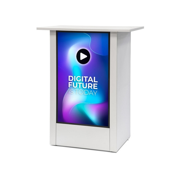 Showdown Displays Digitale Promotiontheke Futuro Mit 32" Samsung-Bildschirm Vertikal Weiß, DICOUNTER32C9003ESF