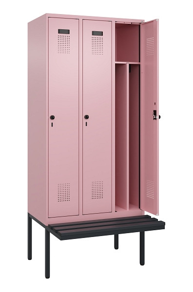 C+P Spind Evolo PLUS, 3 Abteile, 2120x900x815mm, 3015/3015, Haken 4, Drehriegel, Material Sitzfläche Kunststoff, 0490407-30F S10078