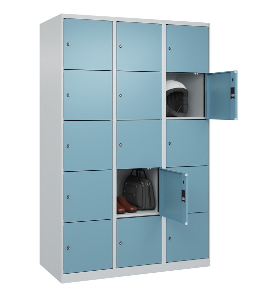 C+P Schließfachschrank Evolo PLUS, 15 Fächer, 1850x1200x500mm, 7035/0010, 049000-325 S10009