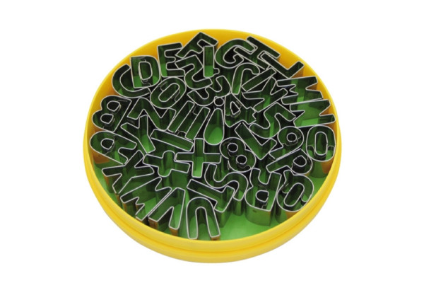 Schneider Dekor Ausstecher im Satz "Buchstaben und Zahlen ", 40 -teilig, Höhe: 25 mm, Edelstahl, 199660