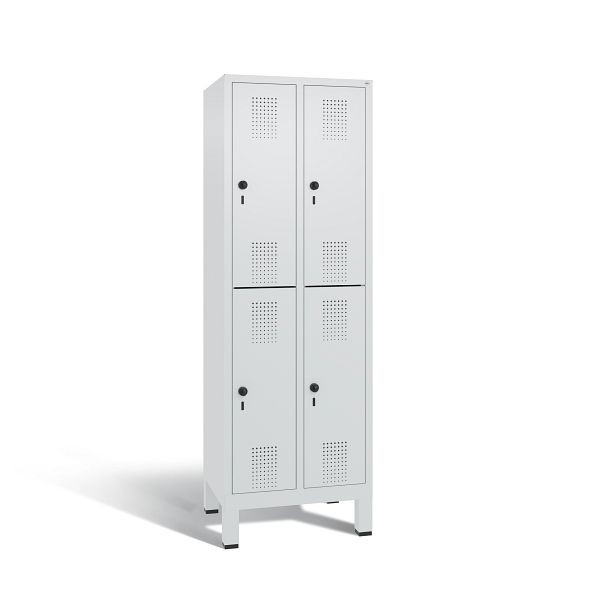 C+P Spind doppelstöckig Evolo, 2 Abteile, H1850xB610xT500 mm, Grau, 48310-20 S10183