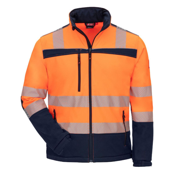 NITRAS MOTION TEX VIZ, Warnschutz-Softshelljacke, Größe: 3XL, Farbe: neonorange/marineblau, VE: 10 Stück, 7172-4121-3XL