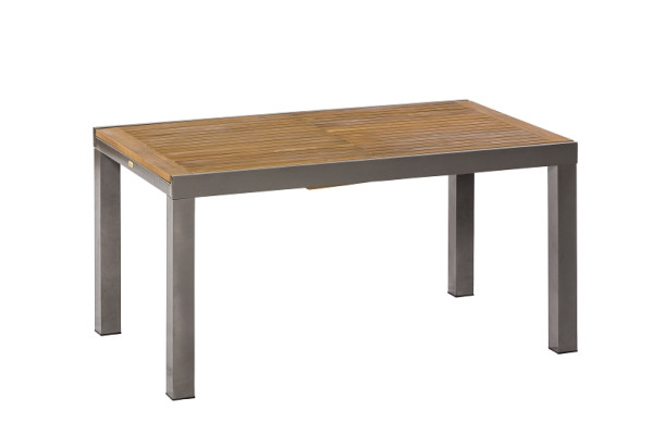 Merxx Santorin Ausziehtisch, 150 (200) x 90 cm, Aluminium mit FSC® Akazienholz, 22024-209