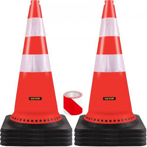 VEVOR Sicherheitskegel, Verkehrskegel, 20,3 x 76,2 cm, orange, reflektierende Kragen, Straßenkegel, AQZYCHDSBJ3083YAHV0