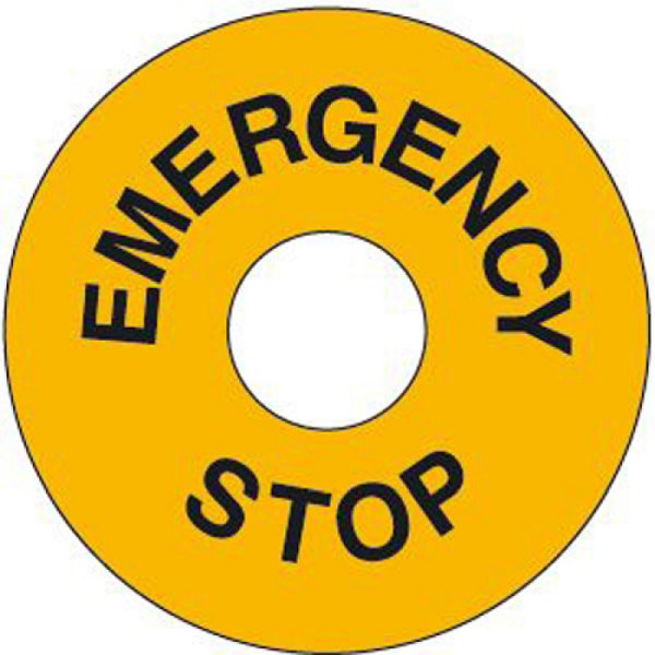 Stein HGS Maschinenkennzeichnung: EMERGENCY STOP, Kunststoff / 60/30 mm / Hart-PVC, witterungsbeständig und selbstklebend, 43.0664