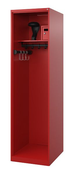 C+P Feuerwehrspind Evolo, Modell FLEXO, 1 Abteil, H1850B500T600 mm, Feuerrot, Helmhalter, 0493315-13 S10005