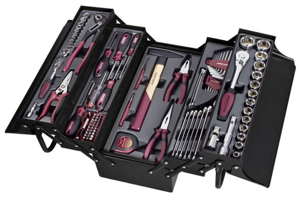 Kraftwerk Werkzeugkiste 106-teilig, bestückt, schwarz, 1/4" + 1/2", 206.000.000