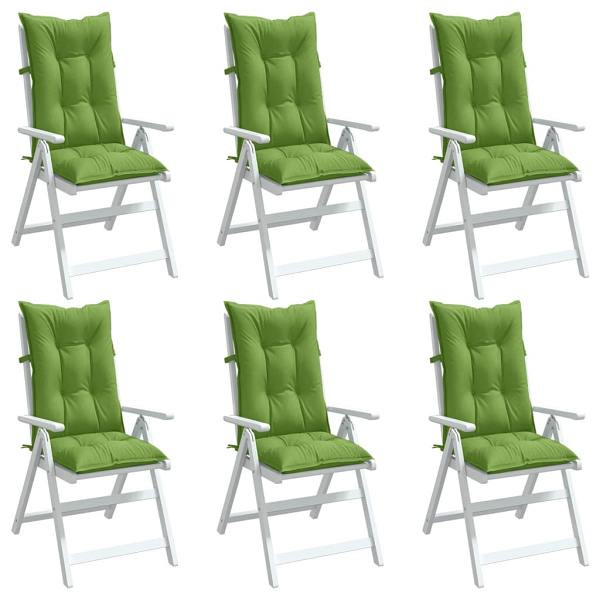 vidaXL Hochlehner-Auflagen 6 Stück Melange Grün 120x50x7 cm Stoff, 4002363