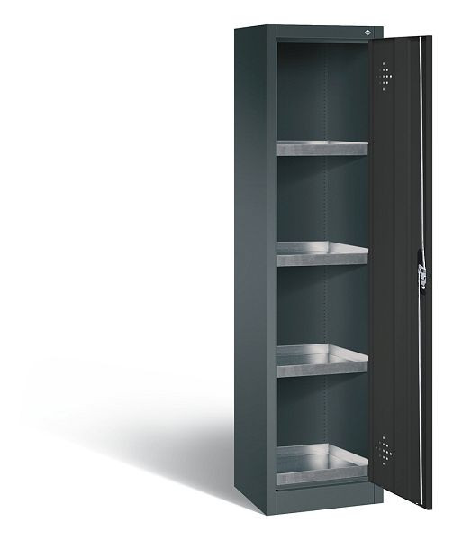C+P Umweltschrank Acurado, H1950xB502xT500mm, Farbe: Anthrazitgrau, Muldengriff, 8901-315 S10170