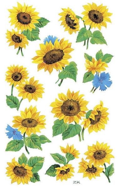 AVERY Zweckform Z-Design 54103, Deko Sticker, Sonnenblumen, 3 Bogen/30 Sticker, 54103