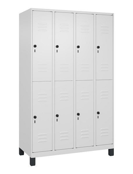 C+P Doppelstöckiger Spind Classic PLUS, Füße, 4 Abteile, 1950x1200x500mm, 9016/9016, 080310-40 S10014