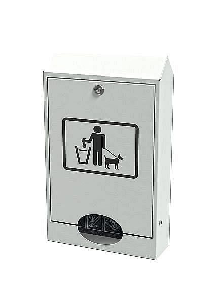 Renner Beutelspender zur Wand- und Pfostenbefestigung, Volumen 1.000 Beutel, feuerverzinkt und pulverbeschichtet, verkehrsweiss, 7077-10PB 9016