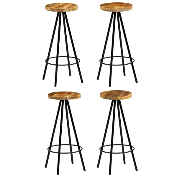 vidaXL Barhocker 4 Stück Massivholz Mango, Massivholz, 246239