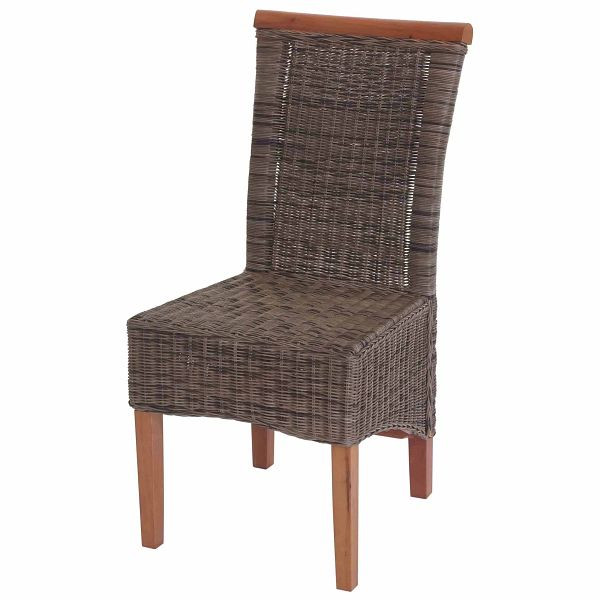 Mendler 2er-Set Esszimmerstuhl Savona, Stuhl Küchenstuhl, Rattan, ohne Sitzkissen, 51364