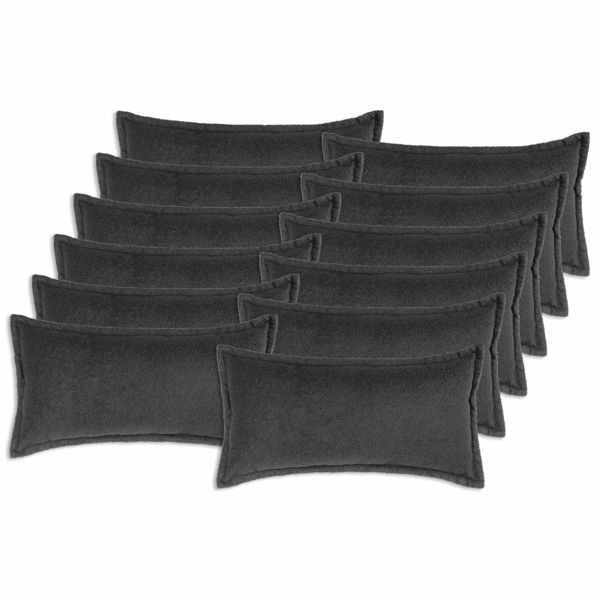 vidaXL Kissenbezug 12 stk. HOUTEN Dunkelgrau 40 x 80 cm Bouclé, 918213