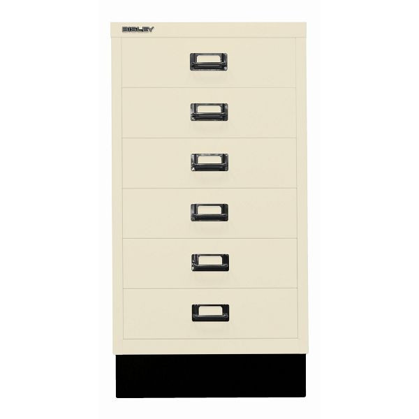 Bisley MultiDrawer™, Inkl. Sockel, DIN A3, 6 Schubladen, 669 hellelfenbein, L29A36S669