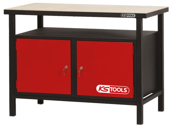 KS Tools Profi-Werkbank mit 2 Türen, H840xB1200xT600mm, 865.0002