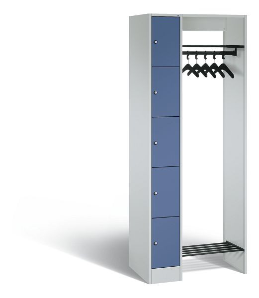 C+P Garderobe Serie 8070, H1950xB740xT480 mm, Grau/Fernblau, 80700-00 S10025
