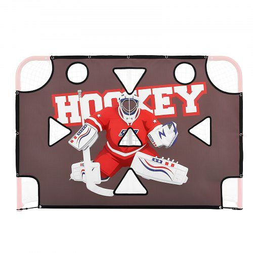 VEVOR Hockey Torwart-Zielplane, 11 Öffnungen, Reißfestes Netz, Trainingsgerät für Schussgenauigkeit, Street- & Eishockey, LHQGQQMSBMBMLC1H5001V0
