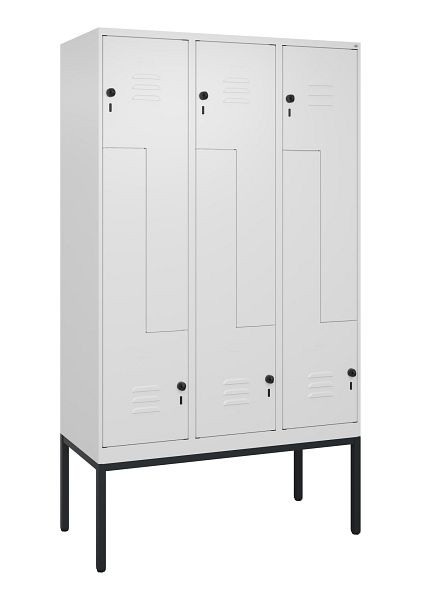 C+P Z-Spind Classic PLUS, Gestell, 6 Abteile, 2120x1200x500mm, 9016/9016, Drehriegel, 0800337-326 S10014