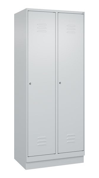 C+P Mehrzweckschrank Classic PLUS, Wäsche-Spind, Sockel, 2 Abteile, 1950x800x500mm, 7035/7035, Zylinderschlösser, 080020-22B S10024