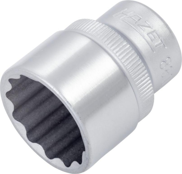 Hazet Steckschlüsseleinsatz, Doppelsechskant, Vierkant hohl 10 mm (3/8 Zoll), 19 mm, Mit Rändelung, 880Z-19