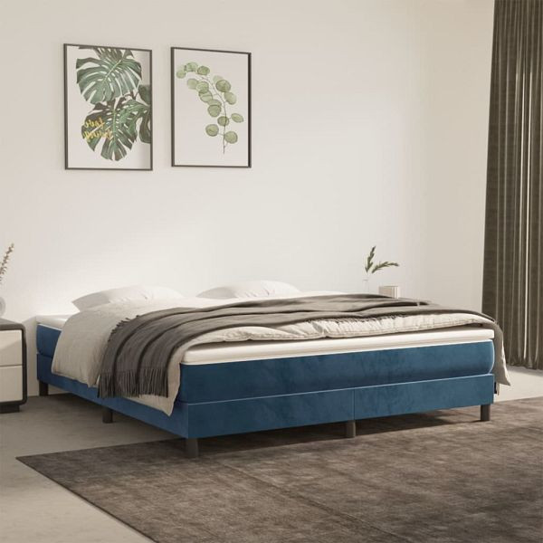 vidaXL Bettgestell Dunkelblau 180x200 cm Samt, 3120788, 8720287234494