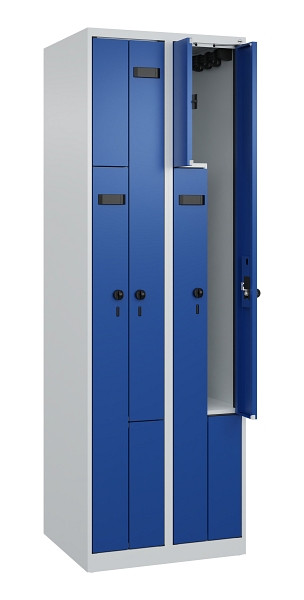C+P Z-Spind Evolo PLUS, 4 Fächer, 1850x600x500mm, 7035/5010, Drehriegel, 049003-204 S10013