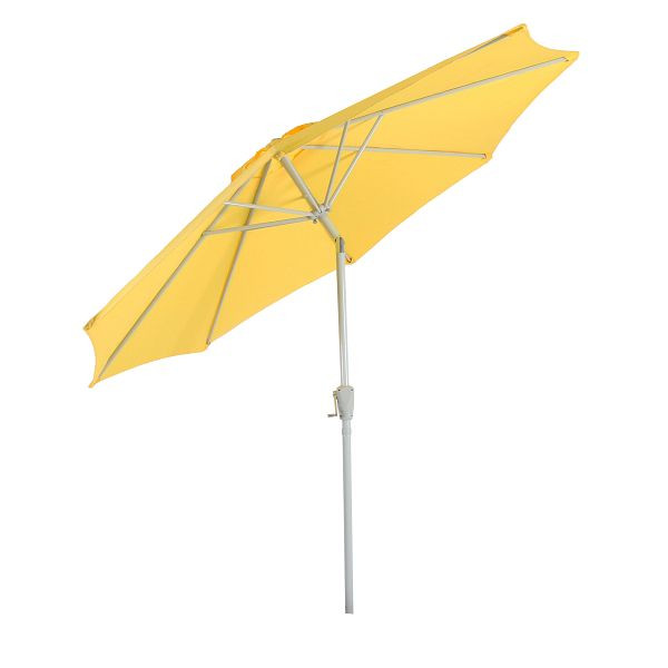 Mendler Sonnenschirm N18, Gartenschirm, Ø 2,7m neigbar Polyester/Alu 5kg, gelb, 76714