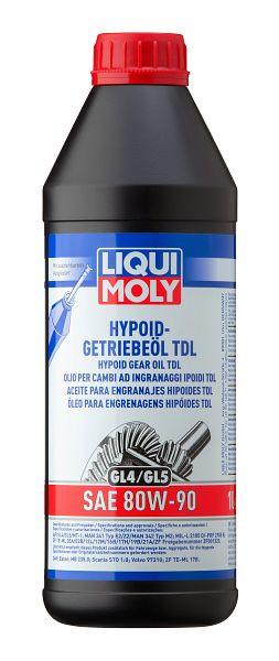 LIQUI MOLY Hypoid-Getriebeöl (GL4/5) TDL SAE 80W-90, Dose Kunststoff, VE: 1 Liter, 20645