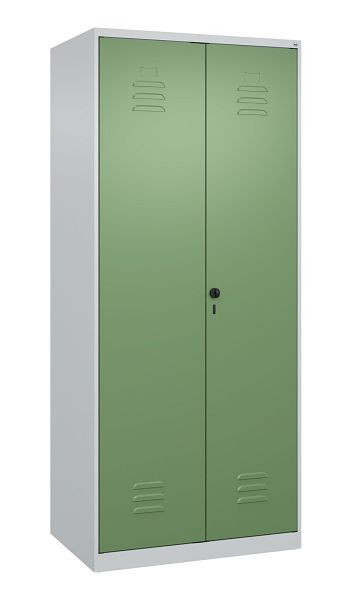 C+P Mehrzweckschrank Classic PLUS, C Wäsche-/Garderobenspind Classic PLUS, 2 Abteile, 1850x800x500mm, 7035/6011, Drehriegel, 080600-22 S10006