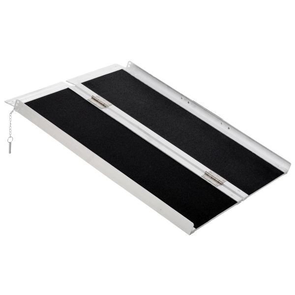HOMCOM Rollstuhlrampe Auffahrrampe Rollstühle Rollatoren Faltbar Aluminium PVC, 713-065