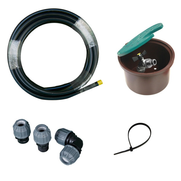 ewuaqua iWater Anschluss-Set für die Gartenbewässerung Garten-Anschluss-Set, PE-Rohr 12,5 m, 27514