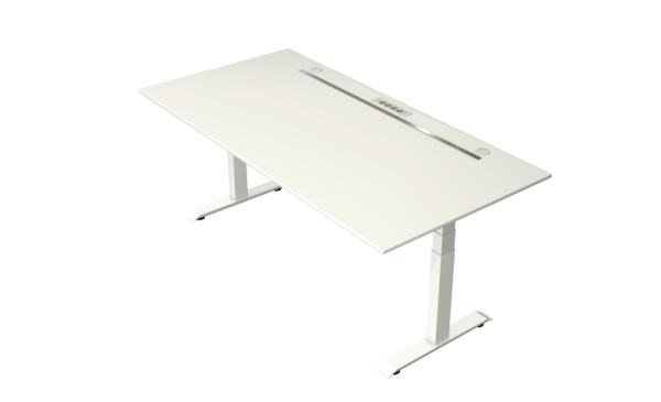 Kerkmann Steh-/Sitztisch Move boost 4 2000 X 1000 elektrisch höhenverstellbar von 640-1290 mm, Weiß/Weiß, 10430910