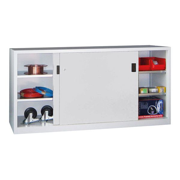 Pavoy Schwerlastschiebetürschrank 1000/2000/400, Mitteltrennwand, 4 verzinkte Fachböden; Drehdruckzylinderschloss, 30330-200-400-910300