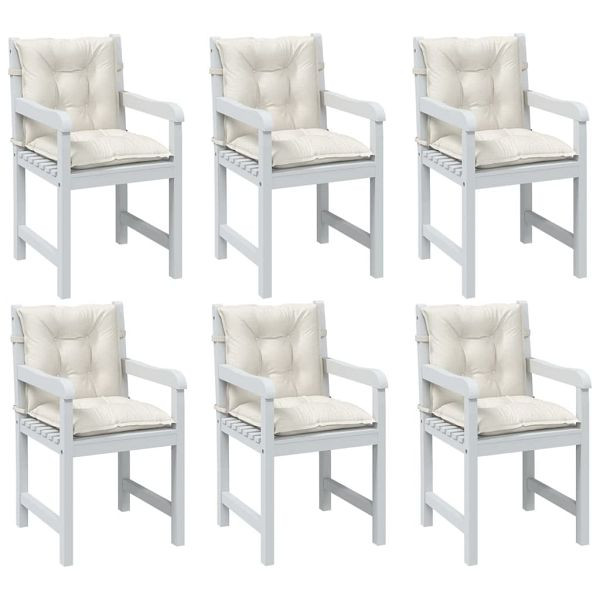 vidaXL Niedriglehner-Auflagen 6 Stück Melange Creme 100x50x7 cm Stoff, 4002387