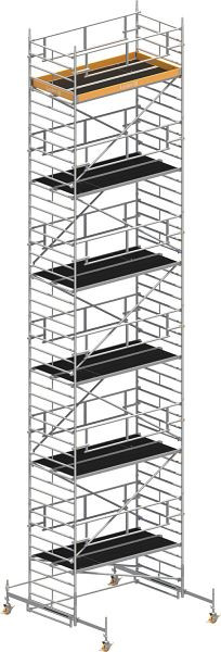 Layher Gerüst Uni Breit P2 SAFETY PLUS mit Doppelgeländer, Max. Plattformhöhe: 11,38 m, 1422111